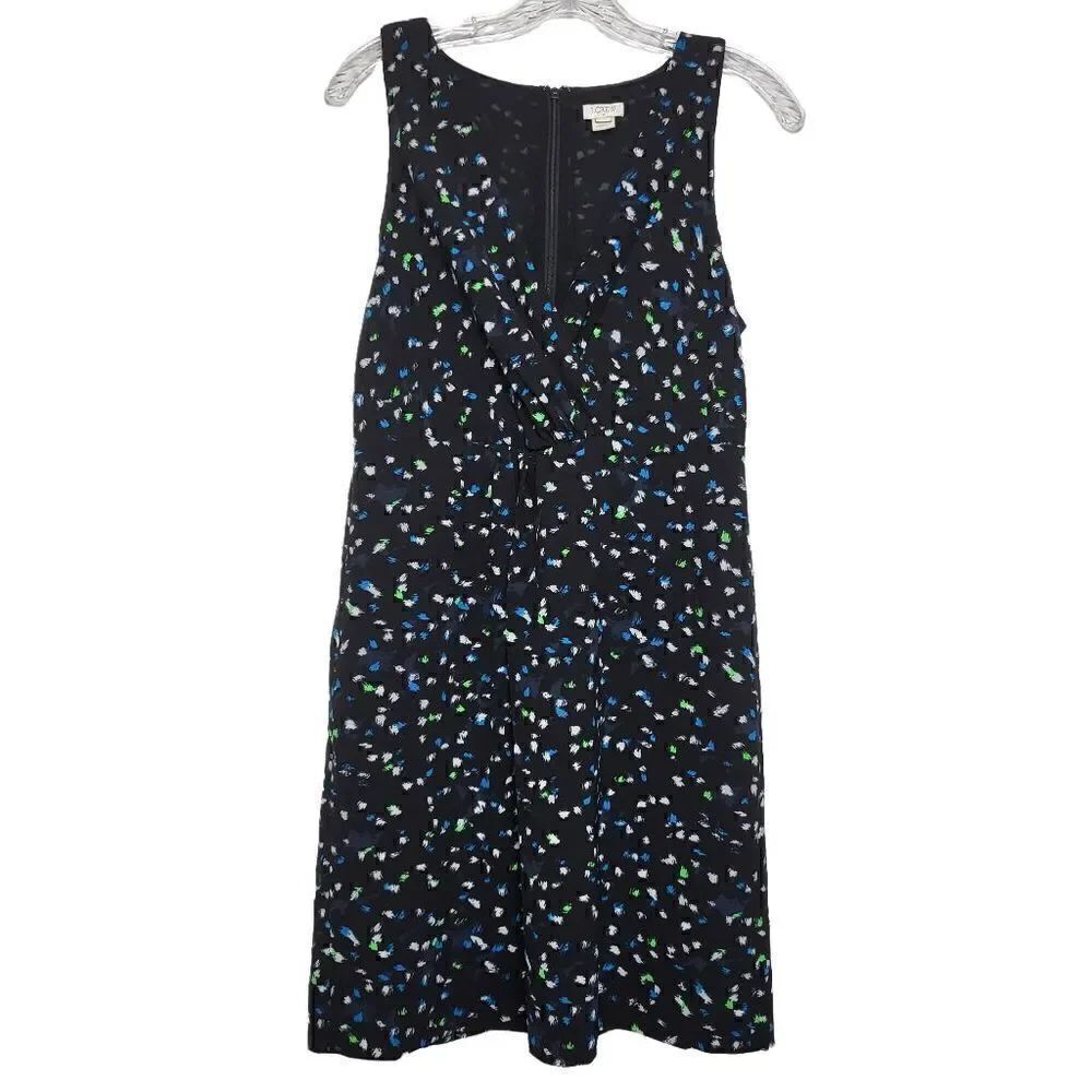 J.Crew Wrap Front Sleeveless Dress in Painted Dots Size 6
